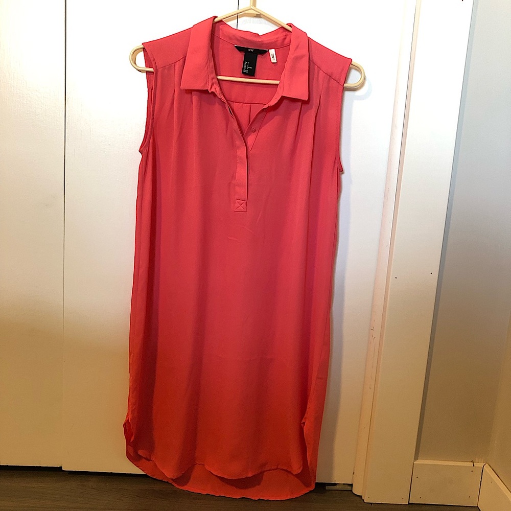 H&M Collared Sleeveless Pink Dress